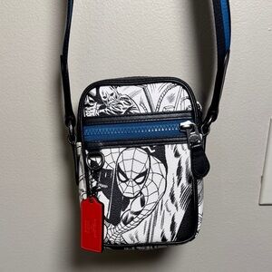 Coach x Marvel Spider-Man Black and Blue Crossbody Bag